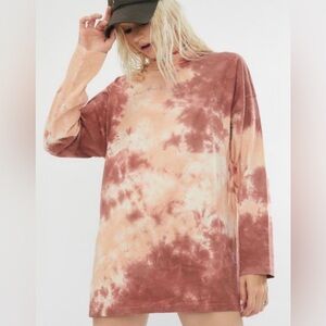 we the free people BE FREE tie dye Oversize Long Sleeve Tee